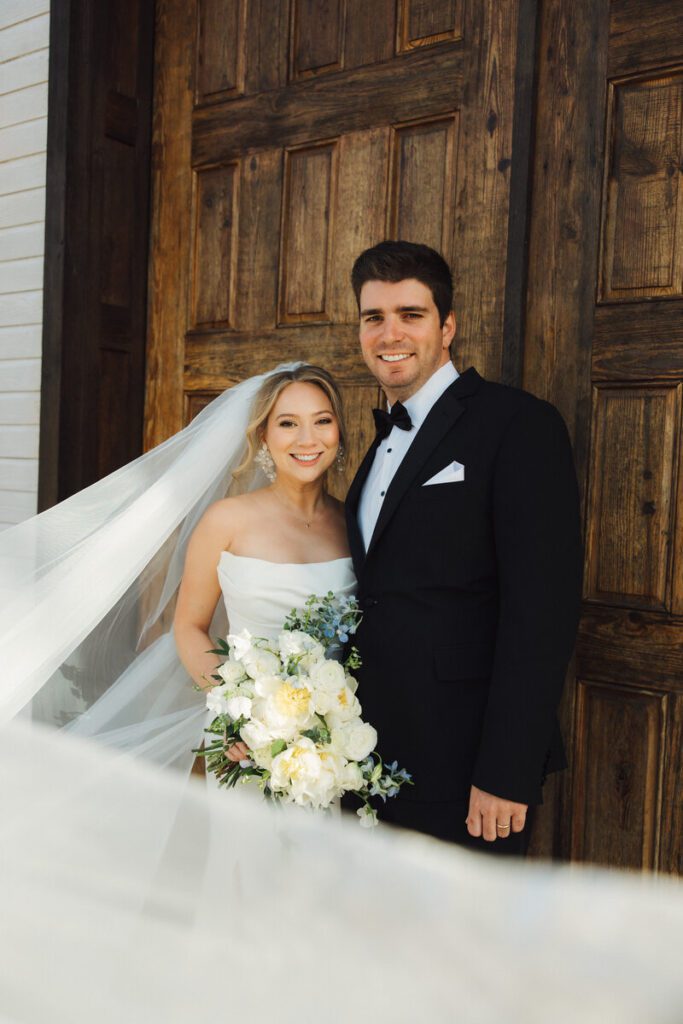 bride and groom's portrait from their La Bonne Vie Ranch wedding