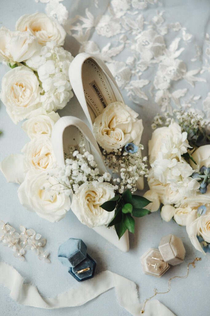 bridal details and invitation for a La Bonne Vie Ranch wedding