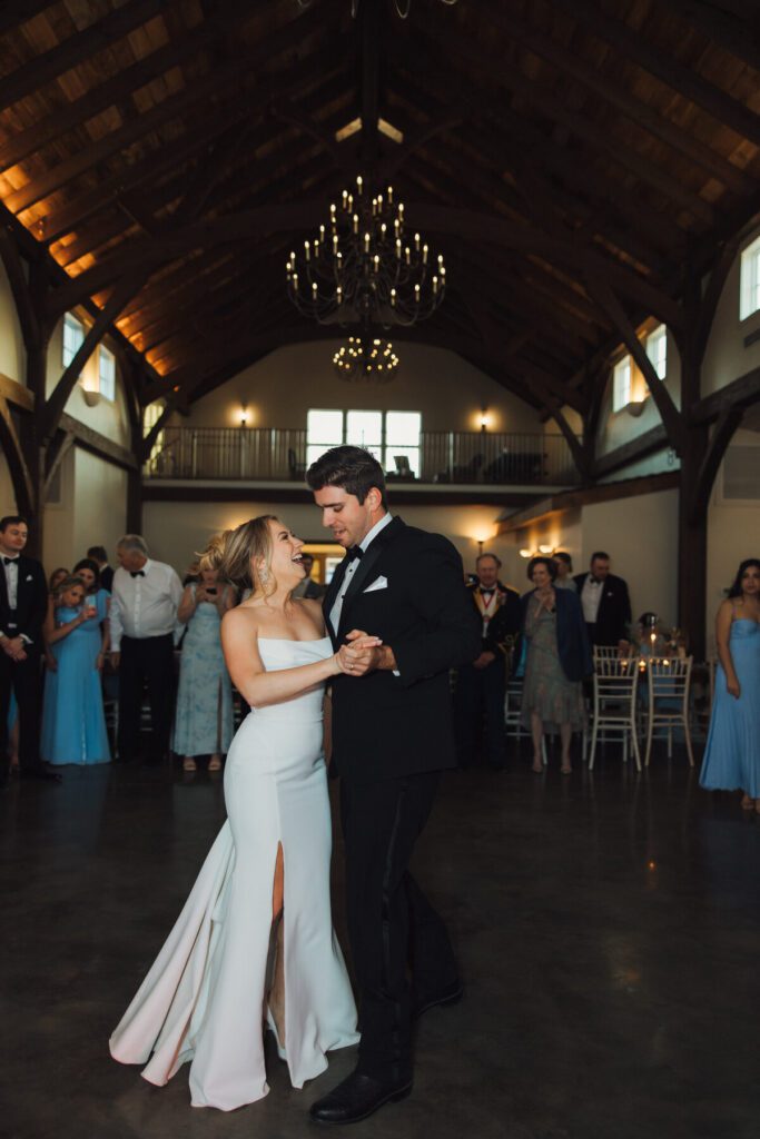 bride and groom dancing at la bonne vie ranch wedding reception